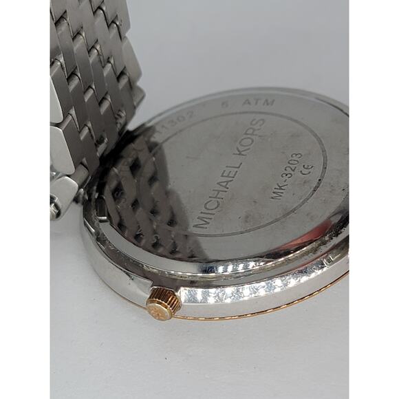 Michael Kors Darci Tri-Tone Steel Crystal Silver Dial Ladies Quartz Watch MK3203 - Picture 9 of 9